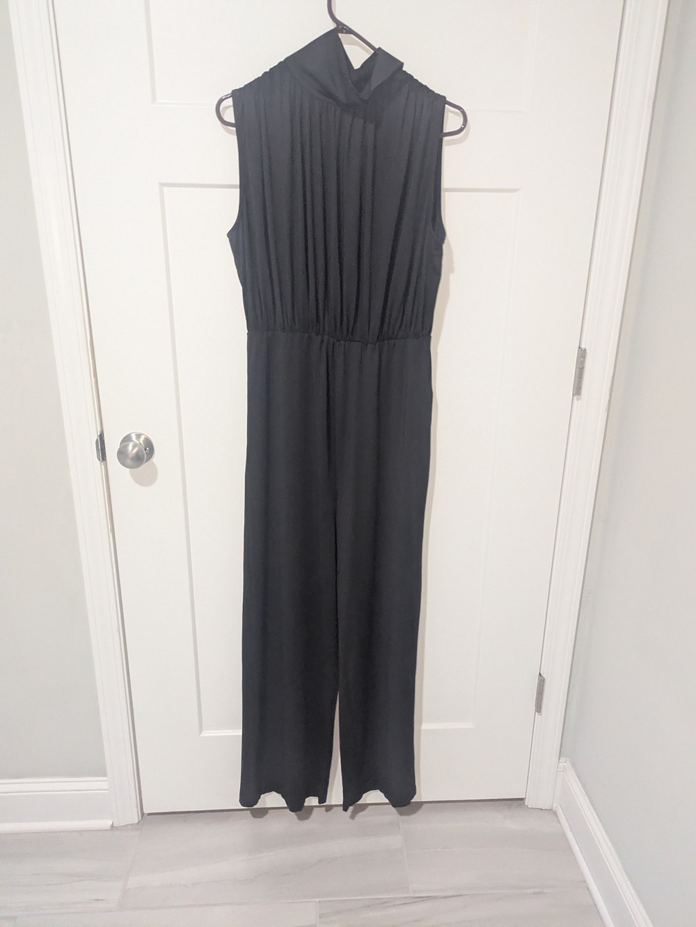 Cider Sleeveless Black High-Neck Jumpsuit